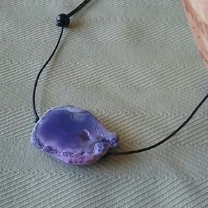 Purple Druzy Agate Necklace